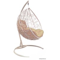 Подвесное кресло M-Group Капля 11020101 (белый ротанг/бежевая подушка)