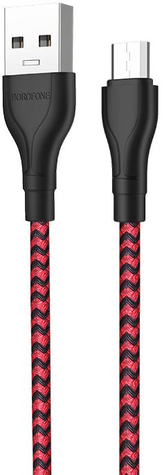 

Кабель Borofone BX39 USB Type-A - microUSB (1 м, черный/красный)