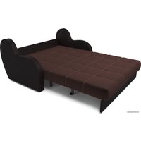 Диван Мебель-АРС Аккордеон Барон (микровелюр/экокожа, люкс коричневый/коричневый)