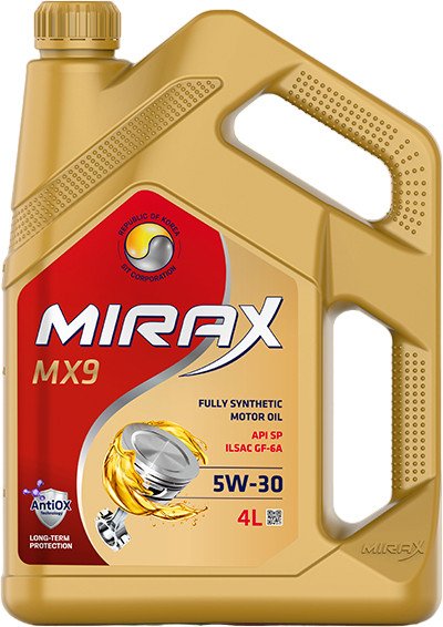 

Моторное масло Mirax MX9 5W-30 ILSAC GF-6A SP 4л