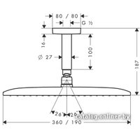 Верхний душ Hansgrohe Raindance E 360 AIR 1jet (27381000)