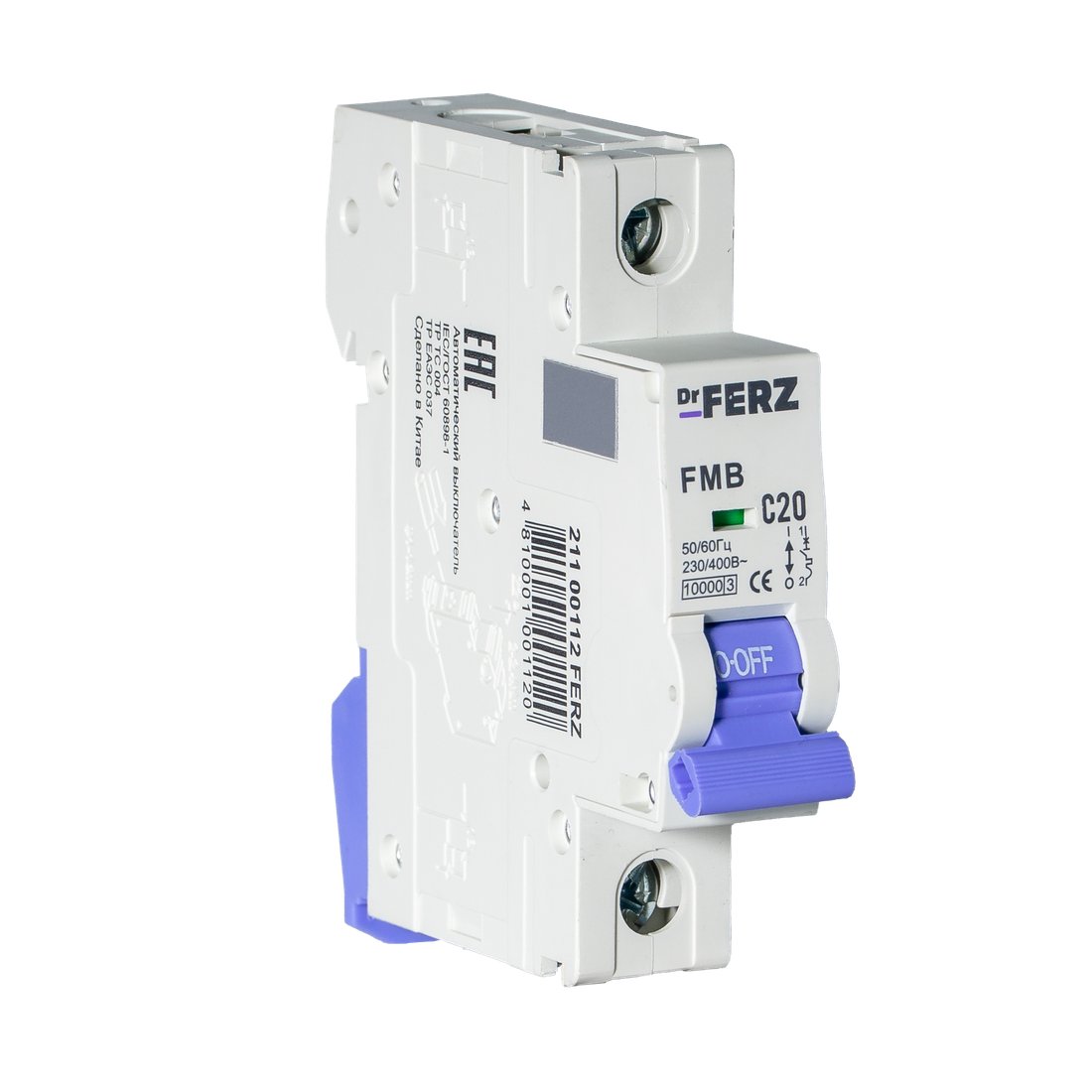 

Выключатель автоматический Dr.Ferz FMB-C 10kA 1P 20 C 21100112FERZ