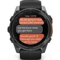 Умные часы Garmin Fenix 8 51мм (серый, черный силиконовый ремешок)