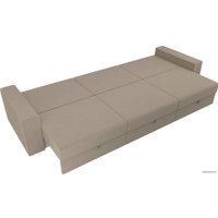 Диван Лига диванов Мэдисон Long 106160 (микровельвет, бежевый/коричневый/бежевый)