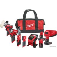  Milwaukee M12 FUEL M12FPP5A-423BEU (шлифмашина, гайковерт, трещотка, фонарь, компрессор, 3 АКБ, сумка)