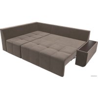 Угловой диван Mebelico Амадэус 109685 (левый, велюр, коричневый)