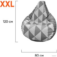 Кресло-мешок LoftyHome Груша XXL (оксфорд/велюр, оранжевый)