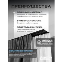 Карниз для штор Sundays Home D-6-P двухрядный (1.3м, цельный, черный)