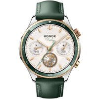 Умные часы HONOR Watch 5 Pro LTE (серебристый, с зеленым кожаным ремешком, китайская версия)