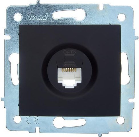 

Розетка компьютерная Lezard Asti 7081-4288-140 (черный бархат)