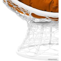 Кресло M-Group Кокос на подставке 11590107 (белый ротанг/оранжевая подушка)