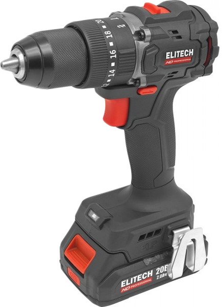 

Ударная дрель-шуруповерт ELITECH HD Professional CD 20ISL2 E2201.041.01 (с 2-мя АКБ 2 Ач, кейс)