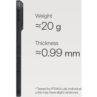 Чехол для телефона Pitaka Ultra-Slim для iPhone 17 Pro (600D Black/Grey Twill)