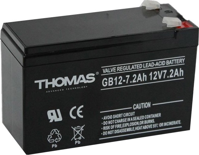 

Аккумулятор для ИБП Thomas GB 12-7.2 12V 7.2Ah