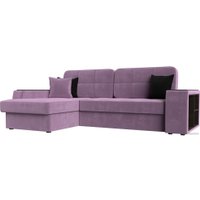 Угловой диван Лига диванов Брюссель левый 110657L (микровельвет сиреневый)