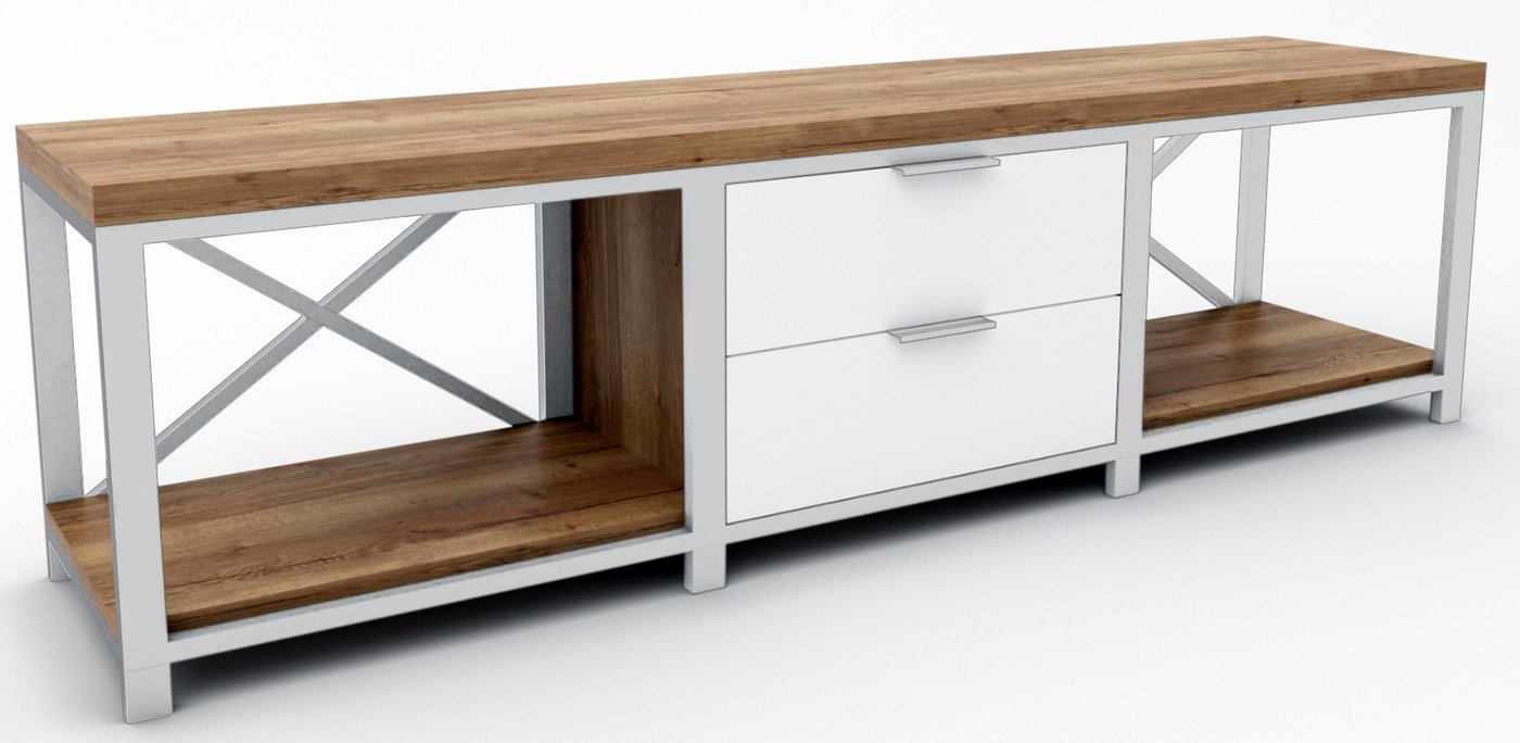 

Тумба Hype Mebel Хельга 120x40 (белый-дуб галифакс натуральный)
