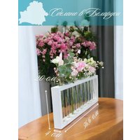 Ваза-рамка Florbox Деревянная для композиций на 9 колб 20x56.6x4 см (белый)