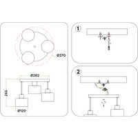 Люстра средней высоты Ambrella light Traditional TR8121/3 BK/BS (черный/латунь)