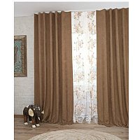 Комплект штор Delfa СШД-050 Flowers Shinil/451 (160x250, темный песок)