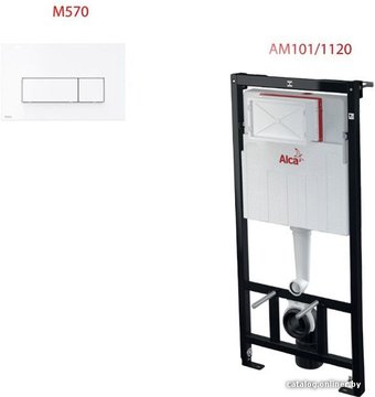 Инсталляция для унитаза Alcaplast AM101/1120 с клавишей смыва Thin M570