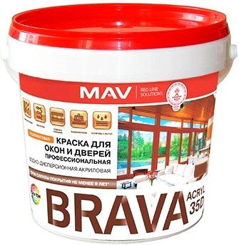 

Краска MAV Brava ВД-АК-1035Д 1 л (белый полуглянцевый)