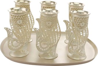 Набор рюмок Кольчугинский мельхиор Рыбки 2 С33783801725