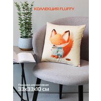 Декоративная подушка Matex Fluffy. Рыжик и кофеек 61-649 (белый/голубой/лососевый)