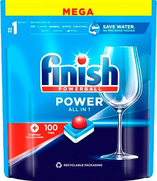

Таблетки для посудомоечной машины Finish PowerBall All in 1 Lemon (100 шт)