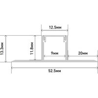 Алюминиевый профиль ЭРА Комплект с анодированным профилем под плитку и гипсокартон толщиной до 9 мм ЭРА 5313 53х13мм 2.5м в Могилеве
