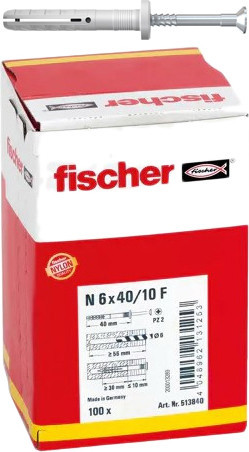 

Дюбель-гвоздь Fischer N 6 x 40/10 F 513840 (100 шт)