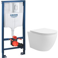 Унитаз подвесной Lauter Vortex 2110830 + GROHE Rapid SL 39504000 с кнопкой (округлая, хром)