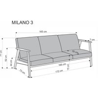Диван Halmar Milano 3S Castel 93 (серый)