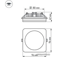 Светодиодная панель Arlight LTD-96x96SOL-BK-10W Warm White 022556