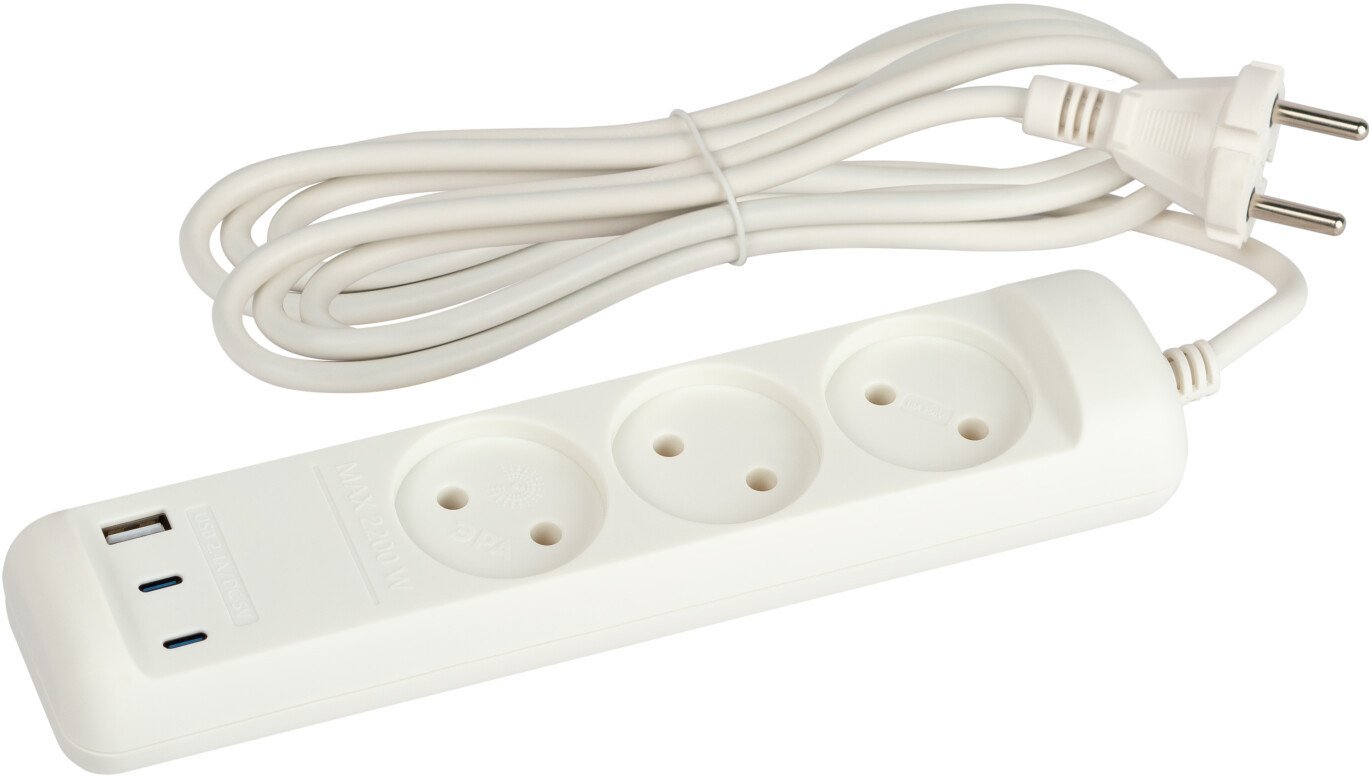 Удлинитель ЭРА U-3-3m-USB-W Б0069076