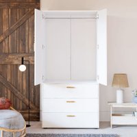 Шкаф распашной Диприз Моби 2 дв + 3 ящ. Д.70065.1 (белый) в Солигорске