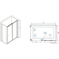 Душевой уголок RGW CL-48 (CL-14 + Z-050-1) 32094895-011 150x90 (хром/прозрачное стекло)