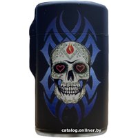 Зажигалка Bruno Jet Rubberized (тату, синий череп)
