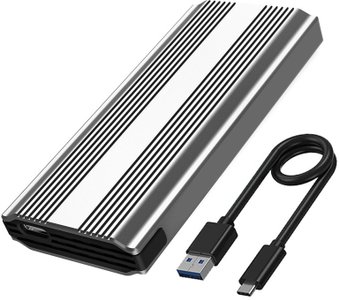 Бокс для накопителей M.2 USBTOP M.2 NVMe 9210 - USB-C/USB-A (с пассивным охлаждением, 10 Гбит/с, серебристый)