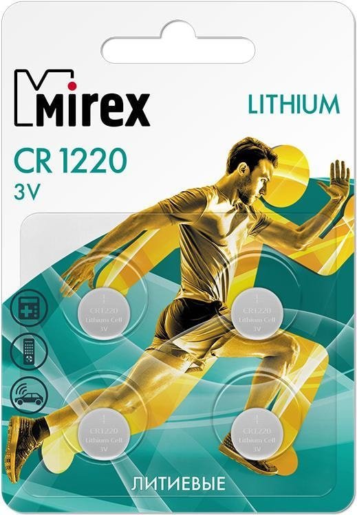 

Батарейка Mirex CR1220 литиевая блистер 4 шт. 23702-CR1220-E4