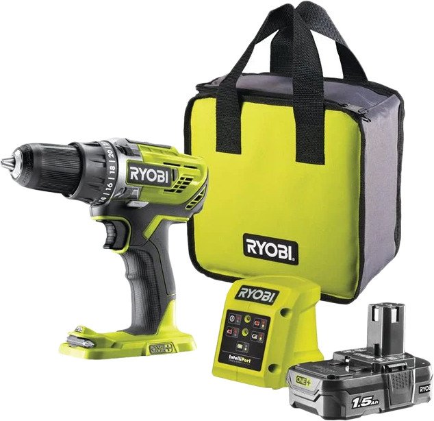

Дрель-шуруповерт Ryobi R18DD3-115S 5133005301 (с 1-им АКБ 1.5 Ач, сумка)