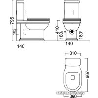 Унитаз напольный Kerama Marazzi Pompei Po.wc.01 (без бачка, без сиденья)