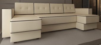 П-образный диван Craftmebel Принстон П-образный (боннель, экокожа, бежевый)