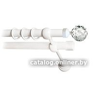 Карниз для штор Lm Decor Кристалл 130 2р гладкий 25/19мм (белый глянец, 3.2м)