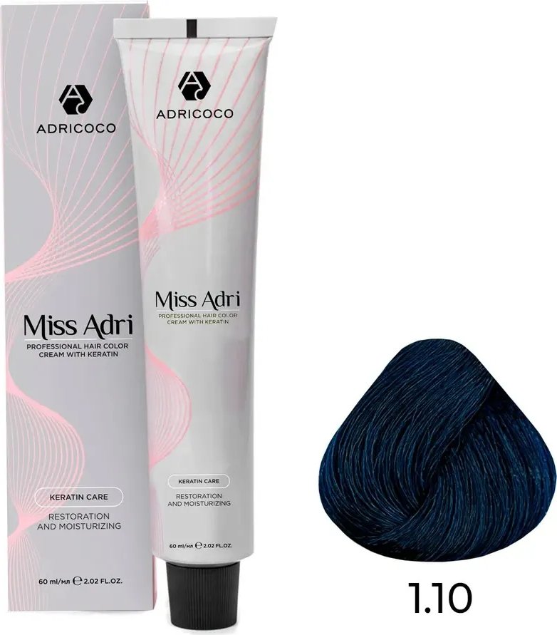 

Крем-краска Adricoco Miss Adri 1.10 (100мл, иссиня-черный)
