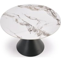 Кухонный стол Halmar Garet 120/76 (белый мрамор/черный)