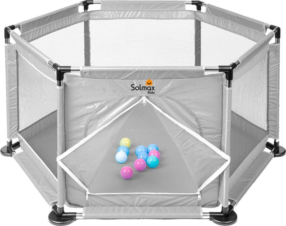 Игровой манеж Solmax&Kids ZV97981 (серый)