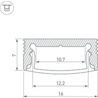 Алюминиевый профиль Arlight SL-Slim-H7-3000 Anod 036033