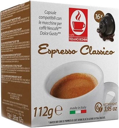 

Кофе в капсулах Tiziano Bonini Espresso Classico Dolce Gusto 16 шт