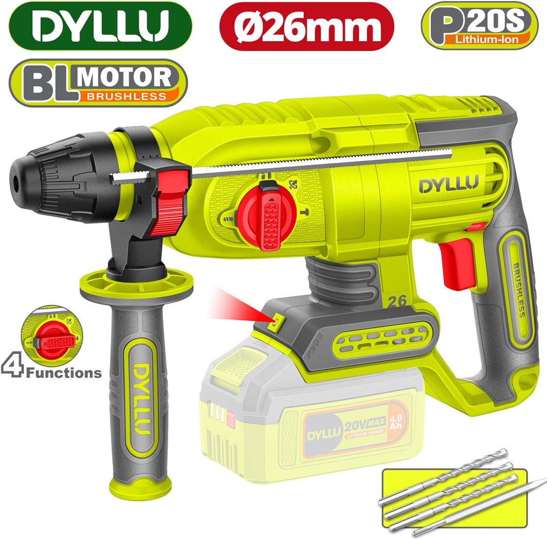 

Перфоратор Dyllu DTLM1526 (без АКБ)