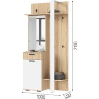 Тумба для обуви Стендмебель Санса ПР-01 (белый/дуб сонома) в Гомеле